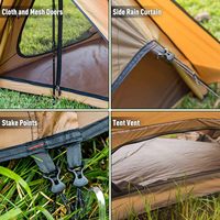 Carpa de 4 Estaciones Personalizada OEM 70D Ripstop con Abertura para Estufa, Refugio Impermeable para Bushcraft, para Marcas de Actividades al Aire Libre