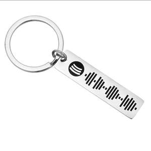 <span class=keywords><strong>Portachiavi</strong></span> con codice di scansione personalizzato per musica per donna uomo <span class=keywords><strong>portachiavi</strong></span> in acciaio inossidabile incisione Laser personalizzata gioielli con codice spot - Product Image 3