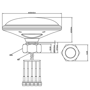 С высоким коэффициентом усиления, водонепроницаемая всенаправленная антенна MIMO GPS + <span class=keywords><strong>GSM</strong></span> 3G LTE 4G 5G 2 в 1 наружная комбинация с винтом для лучшего приема - Product Image 3
