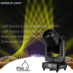 Luz Colgante <span class=keywords><strong>421W</strong></span> 1.6-27 Zoom CMY CTO con Ruedas de Color Dual, Gobos Dobles, Prisma Frost, DMX/RDM, IP66 Impermeable, BSW 7900K - Product Image 1