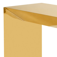 Table console de luxe et élégante Table d'entrée entièrement en acier inoxydable doré brillant pour meubles de salon