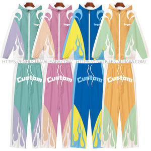 Set personalizzato di due pezzi giacca a vento Set da uomo abbigliamento con cerniera giacca e pantaloni da Jogging abbigliamento sportivo tuta - Product Image 3
