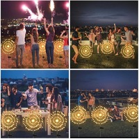 Juego de 2 Luces Solares LED de Fibra Óptica Tipo Fuegos Artificiales, Lámpara de Estaca Diente de León para Camino, Iluminación Exterior para Jardín, Decoración de Jardín, Lámpara para Césped