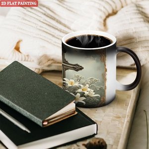 Taza Mágica Personalizada con Retrato de Pareja, Negra Esmerilada, 11 oz, Cerámica, Sensible al Calor, Taza Blanca - Product Image 3