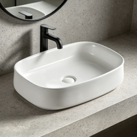 Meuble de toilette minimaliste Lavabos en céramique Lavabo vasque Salle de bain Salon Sanitaire Table Top Lavabos à main