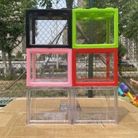 Mini réservoir de poissons Betta Mini réservoir de cube empilable d'aquarium avec décor fourmi étui d'alimentation Mini boîte à reptiles petits aquariums de poissons bêta