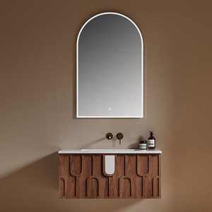 Mueble de Baño de Diseño Artístico, Conjunto de Tocador con Botiquín, Espejo Inteligente, Madera Contrachapada, Lavabo de Cerámica, Montado en la Pared, Resistente al Agua - Product Image 1