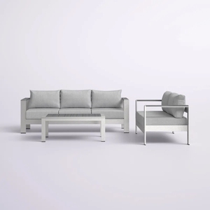 Sofá de Aluminio de Lujo Más Vendido, Muebles de Exterior <span class=keywords><strong>para</strong></span> Cafetería, Patio, Conjunto de Muebles de Sofá Modernos <span class=keywords><strong>para</strong></span> Exteriores - Product Image 6
