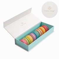 Boîte cadeau en carton rigide avec logo personnalisé, boîte d'emballage de macarons en papier de luxe, boîte de macarons magnétique vert clair