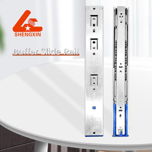 Shengxin 45 mm đệm Ngăn kéo trượt Kính thiên văn đường ray thủy lực mềm đóng Ngăn kéo trượt sàn gắn Ngăn kéo trượt - Product Image 3