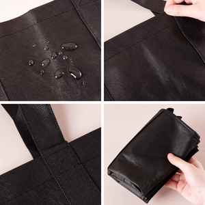 Black <b>Extra</b> <b>Large</b> Durable Daily Life Shopping <b>Bags</b> Reusable Grocery <b>Bag</b> <b>Tote</b> Foldable Washable Stand Reinforced - Product Image 5