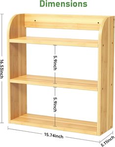 Best 3 Tier Bamboo Wall Mounted Spice Rack Shelf Organizer <b>Kitchen</b> Seasoning Rack Etagere a Epices Porte Epice Spice Racks - Product Image 3