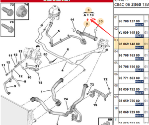 Tuyau de sortie de pompe à eau automatique pour Peugeot 207 308 408 <span class=keywords><strong>508</strong></span> 3008 RCZ Citroën C3 C4 C5 C6 DS3 DS5 4008 T Nouveau OE 1351VF 1.6 - Product Image 2