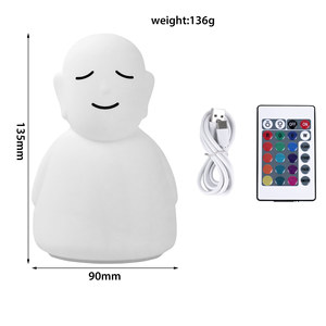 Led Silicone Buddha Night Light 135mm Remote Control Color Changing <b>Bedside</b> Lamp - Product Image 1