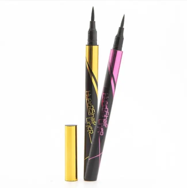 Toptan su geçirmez göz kalemi uzun ömürlü siyah kahverengi sıvı Eyeliner Ultra ince Eyeliner