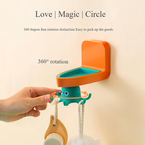 Crochet mural créatif pieuvre auto-adhésif, forte capacité de charge, sans perçage, rotatif à 360°, organisateur décoratif pour la maison et la <span class=keywords><strong>cuisine</strong></span> - Product Image 1