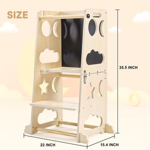 JQ Wooden Torre De Aprendizaje Lernturm Kids Foldable Kid Toddler <strong>Montessori</strong> Folding Step Stool Learning <strong>Tower</strong> for Kids - Product Image 6
