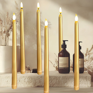 Đèn nến điện tử điều khiển từ xa bằng đèn LED vàng bạc, thân dài, dùng trang trí nhà hàng cho Giáng sinh và Halloween - Product Image 2