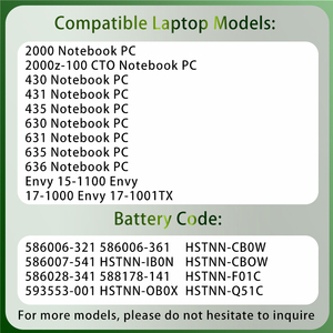 MU06<span class=keywords><strong>แบตเตอรี่</strong></span>แล็ปท็อปแบบชาร์จไฟได้มี6เซลล์สำหรับ G6 G4 <span class=keywords><strong>HP</strong></span> พาวิลเลียน G7 G32 G42 CQ42 CQ43 HSTNN-CBOX CQ62 CQ32 MU09 DM4 HSTNN-LB0W DV6 - Product Image 2