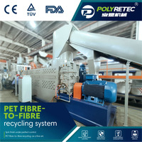 Ligne de granulation compacte à rinçage à l'eau POLYTEC 500KG/H PTS-130 pour déchets textiles en PET