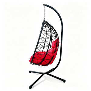 Silla de Ratán con Forma de <span class=keywords><strong>Huevo</strong></span>, Diseño Moderno y Minimalista, Asiento <span class=keywords><strong>Individual</strong></span>, Cojín Impermeable Súper Cómodo, Color Personalizado, <span class=keywords><strong>Columpio</strong></span> de Metal y Acero - Product Image 5