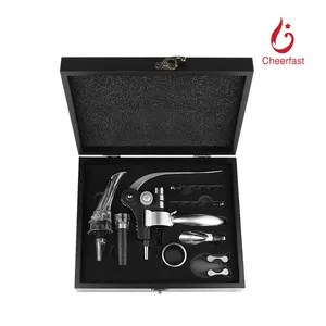 Discounted Price Bottle With Accessories Metal Wine Opener Wine Corkscrew Set For 8 Luxury Gift Box Wine Accessories Set