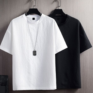 Camisa de Verano para Hombre de Alta Calidad - Camiseta Informal de Color Sólido de Manga Corta para Uso Diario - Product Image 1