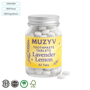 Oem Kích thước thường xuyên thảo dược làm trắng chống khoang không có <span class=keywords><strong>fluoride</strong></span> kem đánh răng máy tính bảng chống vi khuẩn làm mới bằng miệng - Product Image 1
