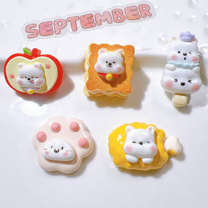 Miniatures en résine à dos plat en gros, motifs lapin et <span class=keywords><strong>chien</strong></span> adorables, ornements en résine glacée, matériaux pour accessoires de bijoux DIY et coques de téléphone - Product Image 2