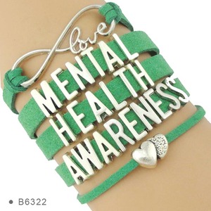 Bracelet en cuir avec ruban, pour femme et homme, ruban vert, dure longtemps, combat éveil, survie, amour, croyance, Hope, maman - Product Image 3