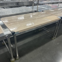Planche à pétrir en acier inoxydable de haute qualité, planche à découper en bois pour la cuisine, table de préparation alimentaire pour les fournitures de restaurant