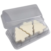 Moules à bougies classiques en plastique transparent recyclable, conteneurs vides en forme de coquille pour cires parfumées en PET