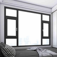 Fenêtres battantes en aluminium sur mesure avec moustiquaire en acier inoxydable, type rideau à persiennes pour salon de villa, ouverture horizontale