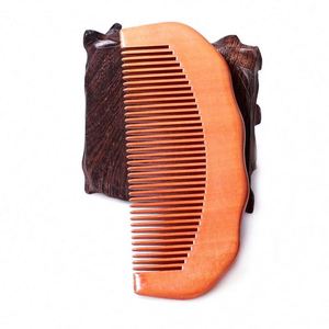 Al por mayor: Peine de viaje pequeño de madera natural de durazno, antiestático, desenredante, de bolsillo para cabello y barba, y peine de baño - Product Image 2