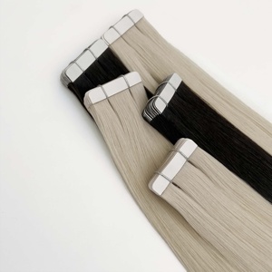 Extensiones de Cabello con Cinta Adhesiva Invisible, Extensiones de Cabello Virgen con Cinta Adhesiva, Extensiones de Cabello con Cinta Adhesiva USA, Lisas y Sedosas, Color Rubio Ceniza, Sin Enredos - Product Image 1