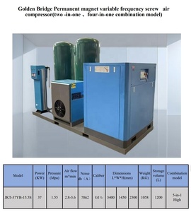 50HP 380V 37Kw 1.55Mpa 5-in-1 High <strong>Skid</strong>-mounted 16KG Screw Air <strong>Compressor</strong> System for Laser Cutting With 1200L Tank - Product Image 6