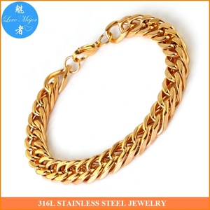 Bracelet Cubain pour <span class=keywords><strong>Homme</strong></span> 10MM Chaîne de Poignet Classique en Acier Inoxydable Couleur <span class=keywords><strong>Or</strong></span> - Product Image 2