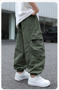 <span class=keywords><strong>Pantalon</strong></span> Cargo Garçon Été 2026 Fin et Doux <span class=keywords><strong>Vert</strong></span> Kaki - Product Image 5