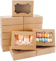 Cajas de Papel Kraft Transparente para Donuts, Pasteles, Galletas y Cupcakes con Ventana Transparente, Caja de Pastel