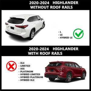 แผ่นเหล็กยึดหลังคาทำจากอลูมิเนียมอัลลอยด์สำหรับ <span class=keywords><strong>Toyota</strong></span> Highlander 2020-2024ไม่มีรางด้านข้างของโรงงาน - Product Image 6