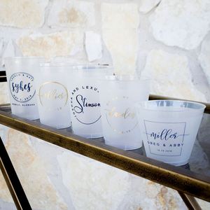 Vasos Flexibles Personalizados Esmerilados Irrompibles, Recuerdos de Boda Personalizados - Product Image 1