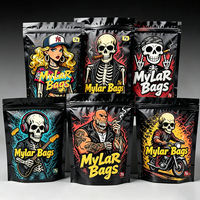 Sachet Mylar Personnalisé Premium en Gros avec Effet Laser Holographique 3,5g, Revêtement UV et Fermeture Éclair Sécurisée Enfant, Type Stand-up