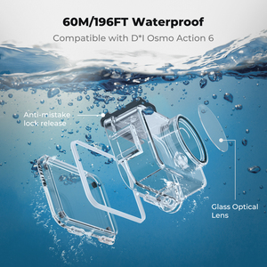 Étui de protection étanche K&F Concept 60M/196FT pour plongée profonde avec coque de protection et poignée flottante pour DJI Osmo Action 6 – Vente en gros - Product Image 3