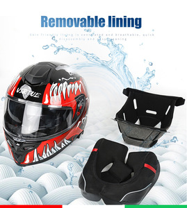 Casque de moto intégral certifié ECE2206 DOT, tailles S/M/L/XL, avec double visière, matériau ABS, pour karting et course - Product Image 5