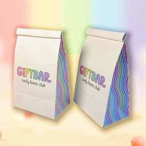 Sacs en papier personnalisés avec logo imprimé, qualité alimentaire, thermoscellables, pour emballage de snacks, popcorn, bonbons, avec fermeture à lien métallique, haute qualité - Product Image 2