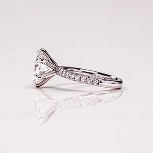カスタムパーソナライズされた婚約指輪GIAIGI証明書ラボダイヤモンドリング10K14K18Kゴールドウェディングラボ成長ダイヤモンドリング