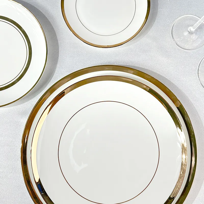 Набор Золотой свадебной посуды, фарфоровая керамическая посуда
