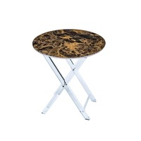 Table de service pliable ronde en acrylique transparent de style saoudien, personnalisable avec impression, portable, pour le thé à domicile