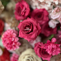Arche de mariage indienne Sunwedding avec panneau de fond en roses de soie, cadre métallique, taille et couleur personnalisables, style romantique