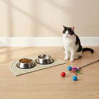 Tapis de bol pour animaux de compagnie en demi-cercle moderne, doux, sans BPA, en PVC, antidérapant, imperméable, pour chats et chiens, petite taille, toutes saisons